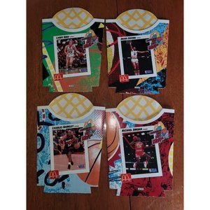 McDonalds "NBA Nothing But Net" Fry Sleeves Lot of 4 Jordan Barkley Erving Bird